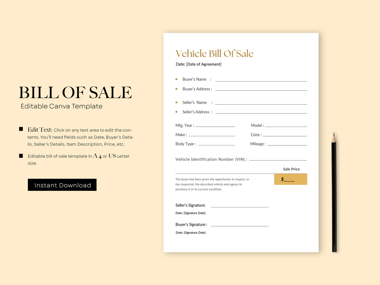 Auto Bill of Sale