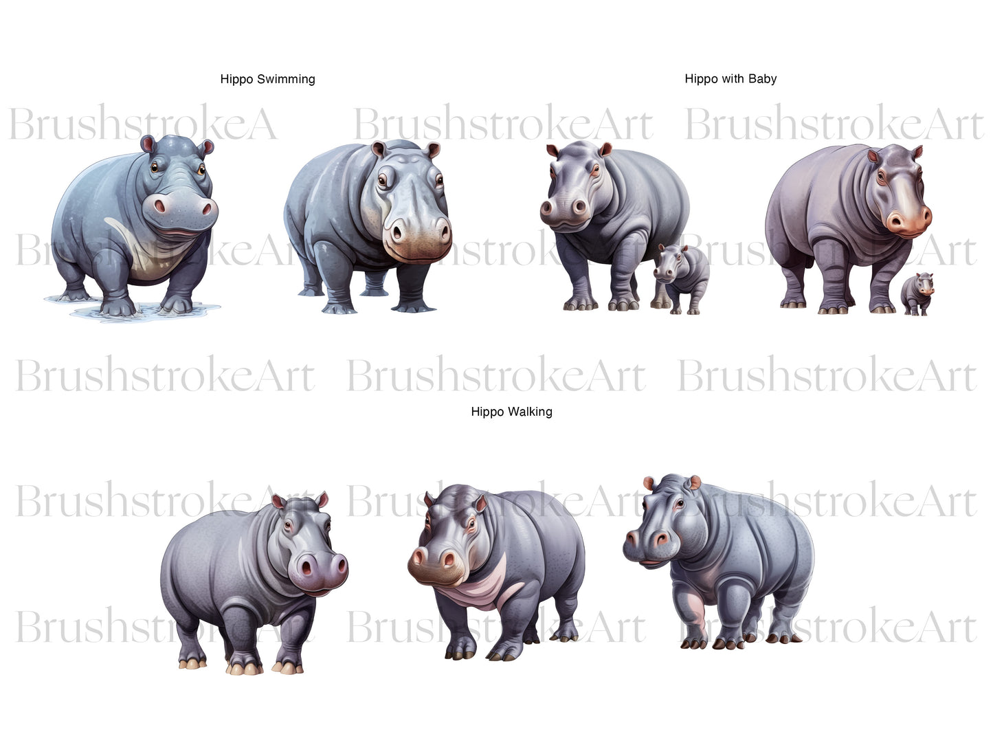 Baby Hippo Clipart
