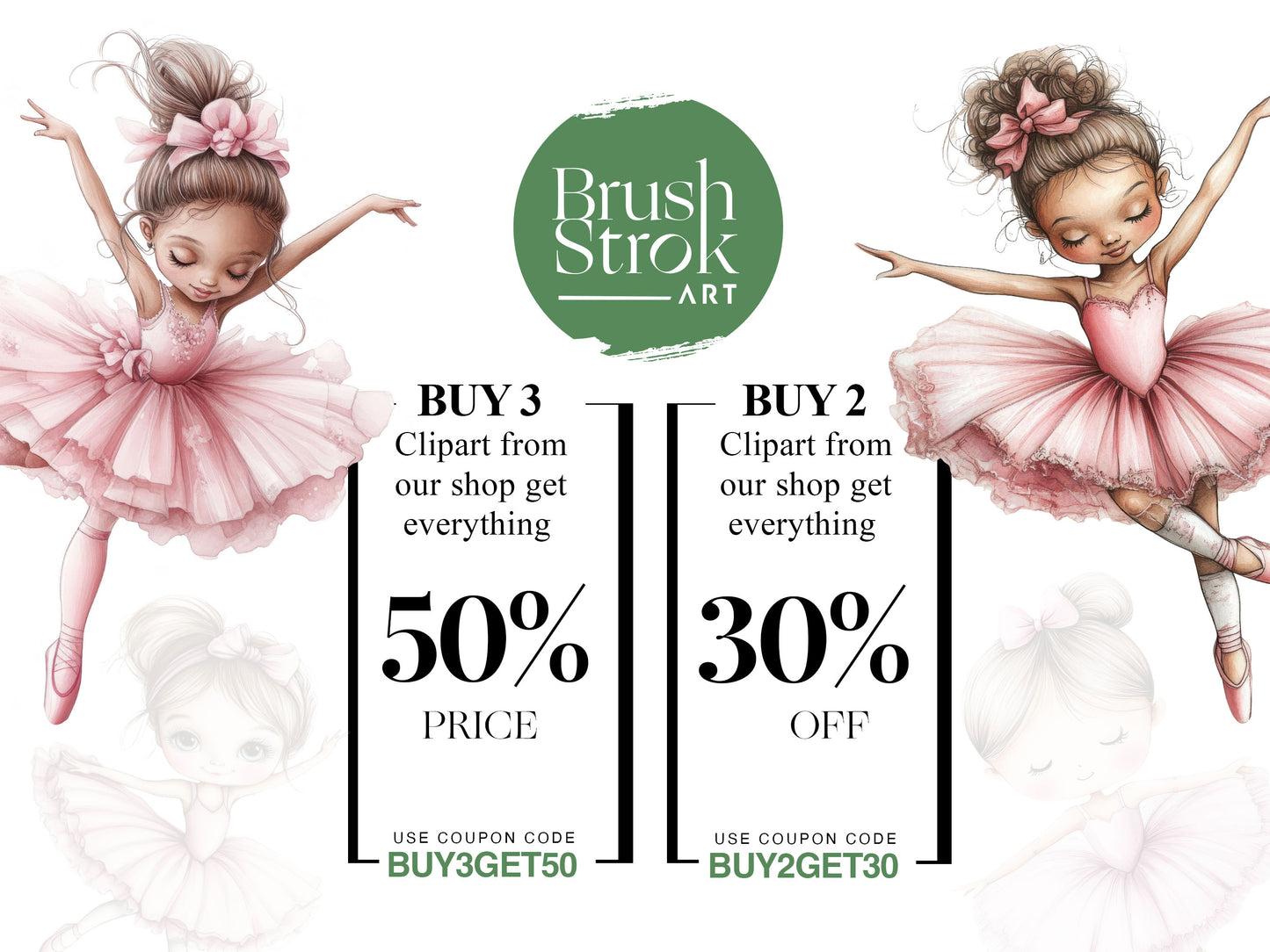 Watercolor Ballerina Clipart, Ballet, Cute Ballerina