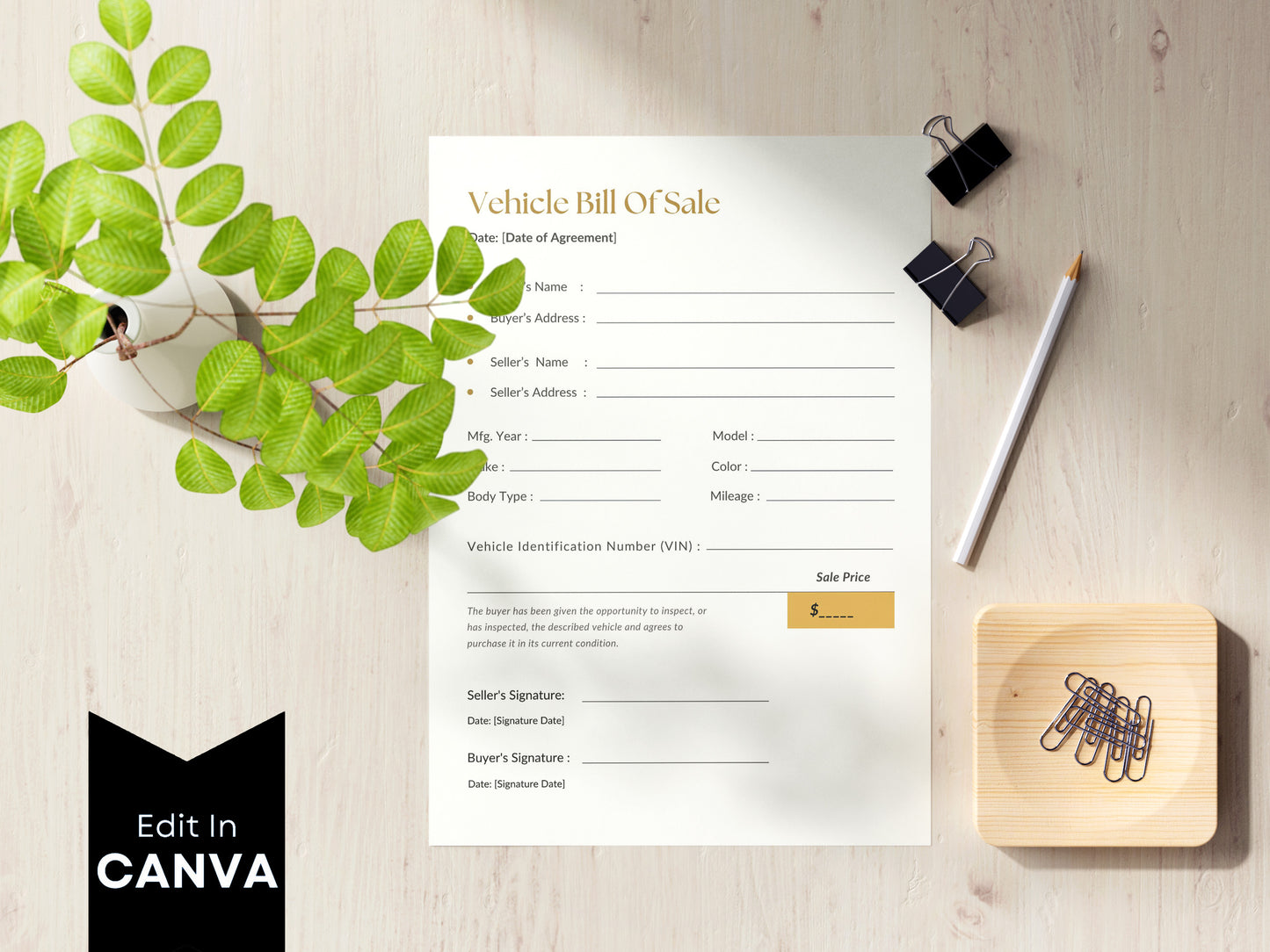 Bill of Sale Form
