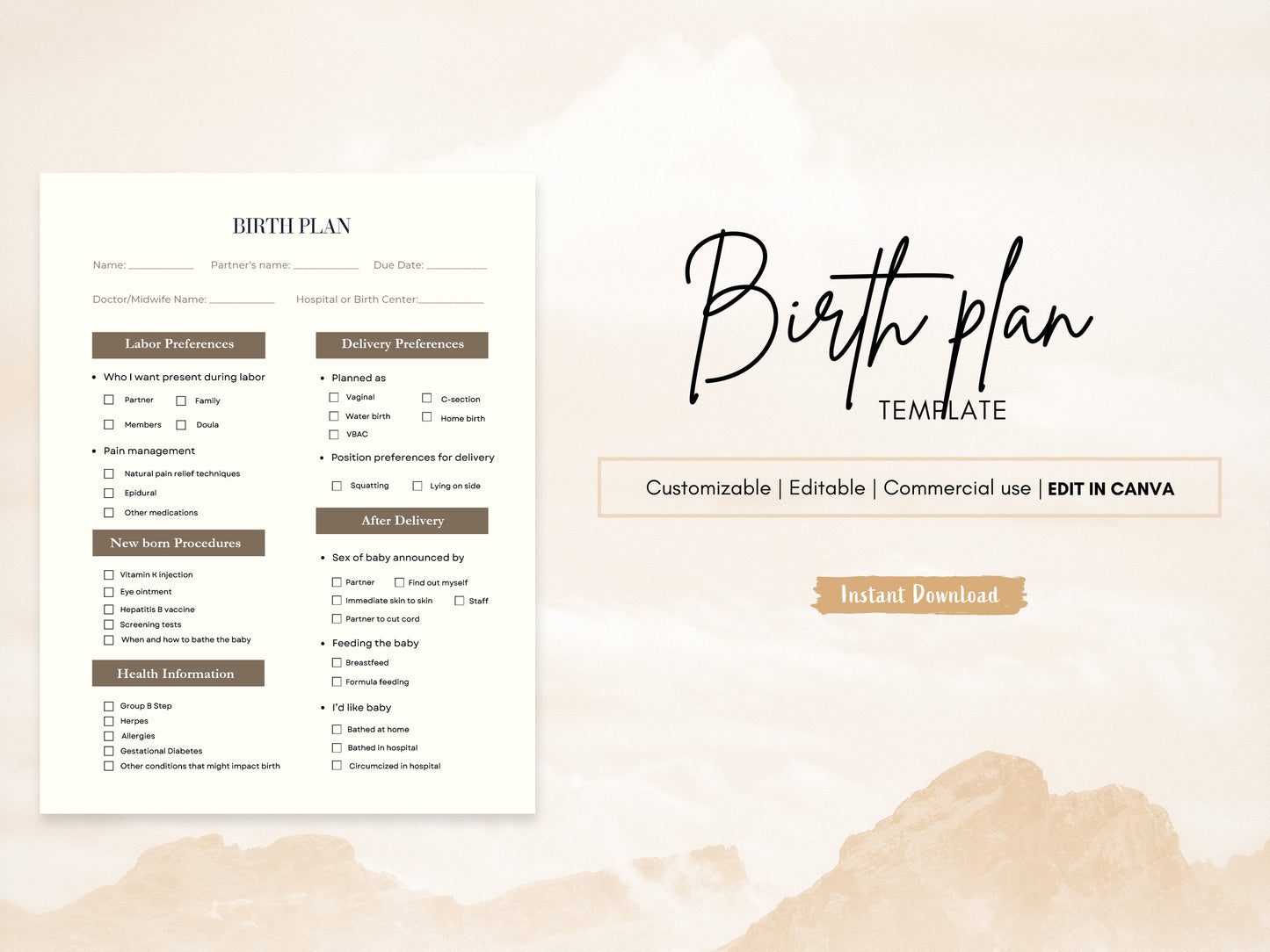 Birth Plan Template