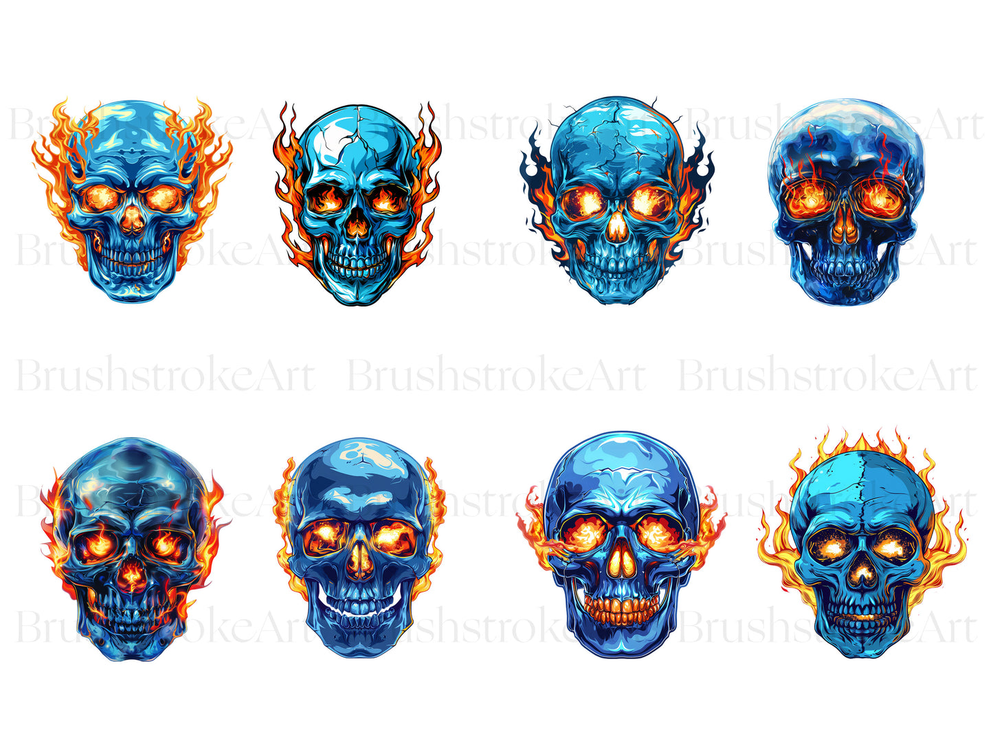 Blue Flame Skull