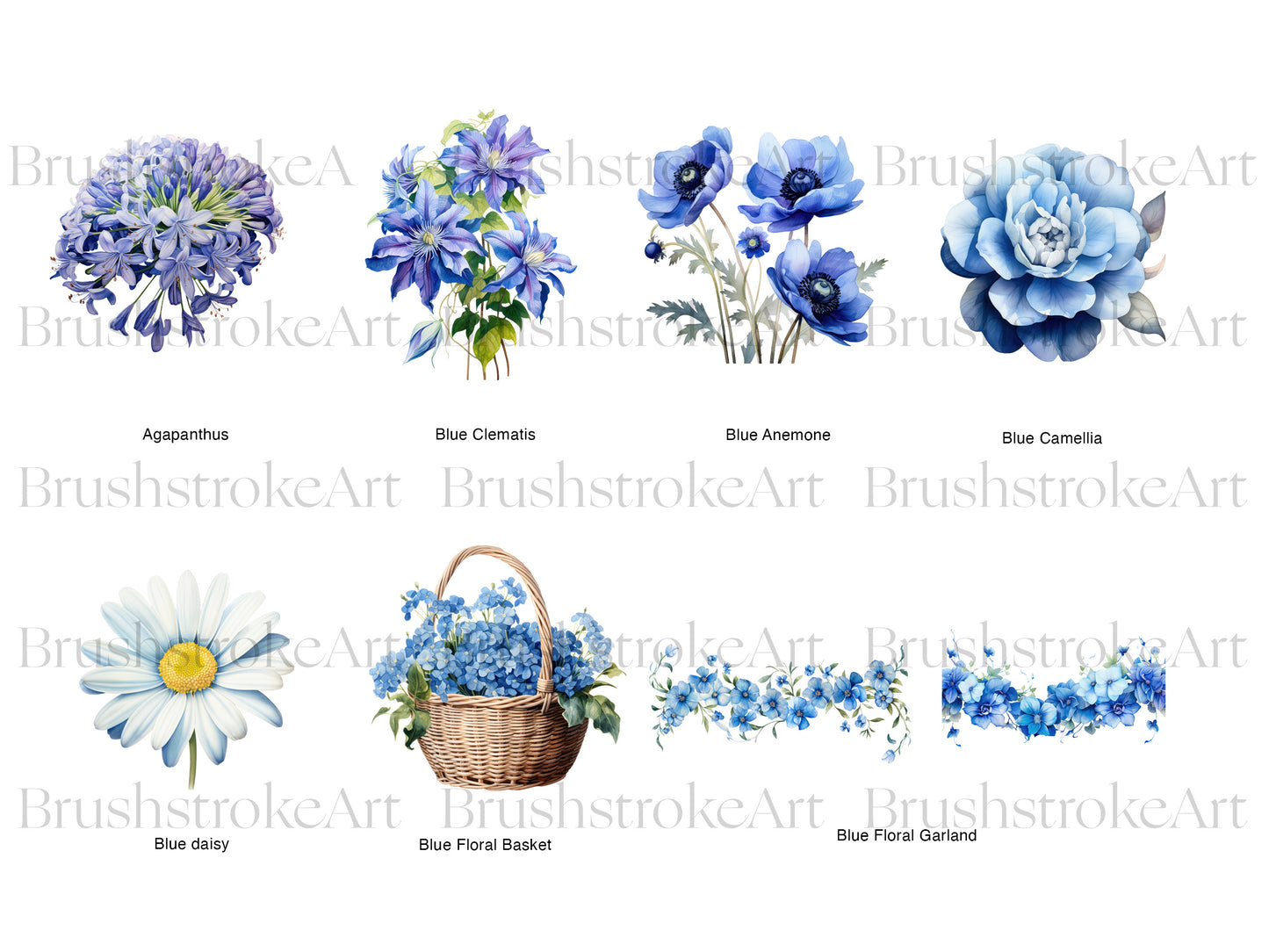 Blue Flowers Clipart