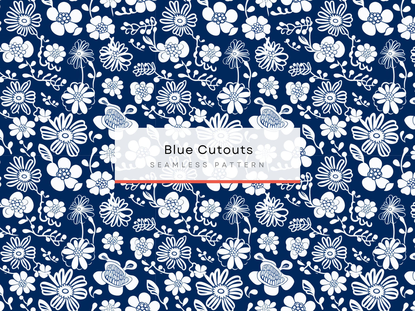 Blue and white floral pattern