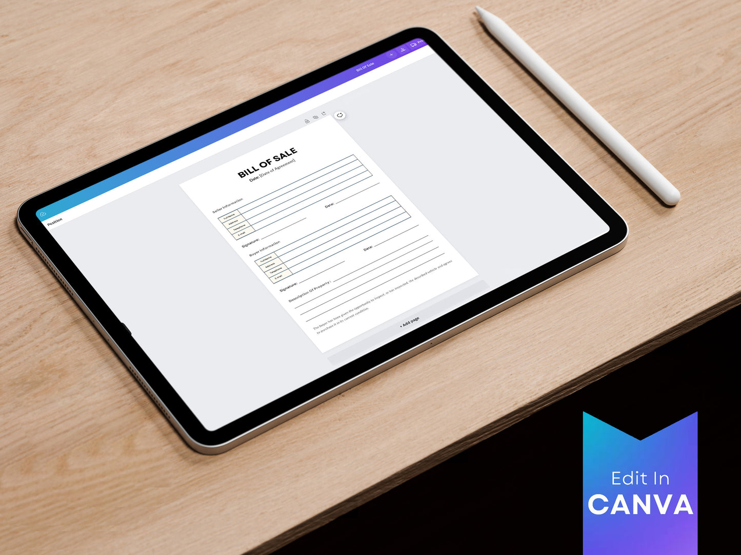 Vehicle Bill of Sale, Car Sale Form, Sale Document Receipt