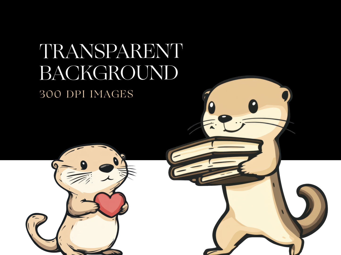 Cute Otters PNG