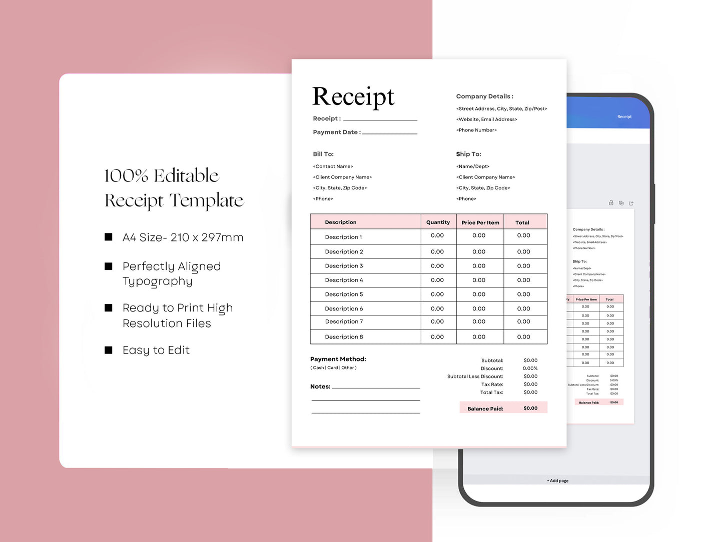 Editable Receipt