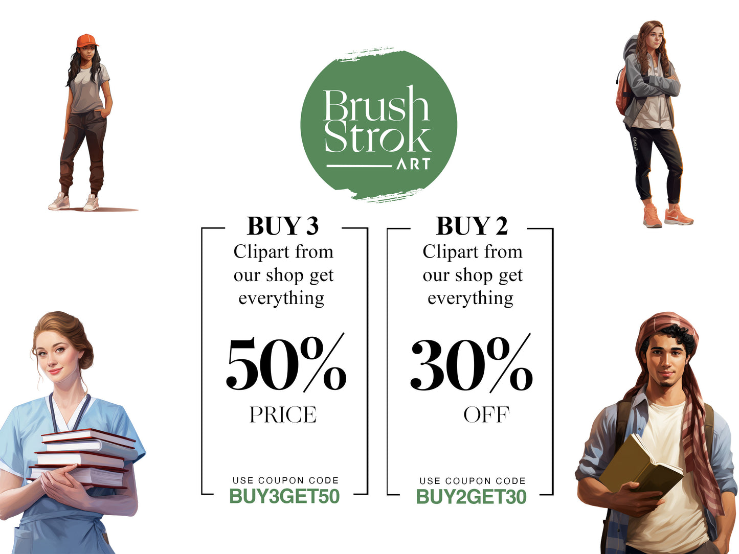 Students Clipart, College Girl, Teen Clipart, School Kids