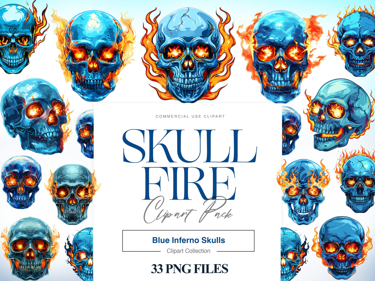 Flame Skull Clipart
