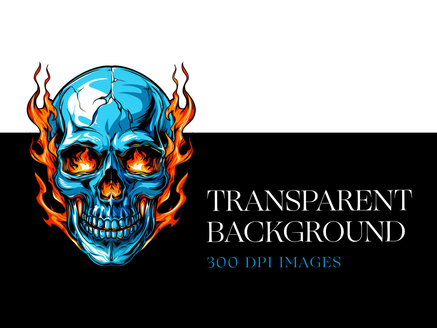 Flaming Skull PNG