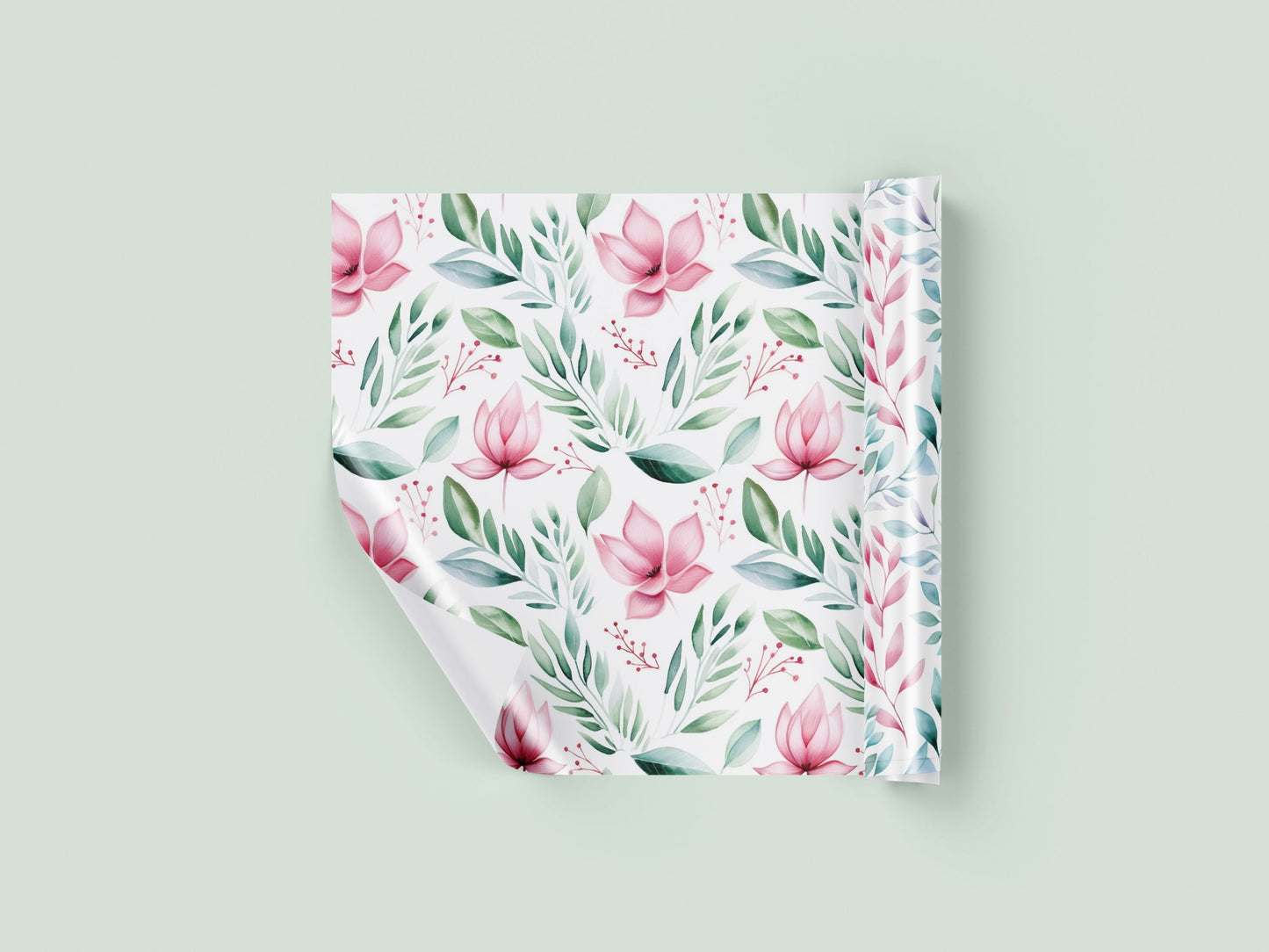 Flower leaves wallpaper mural