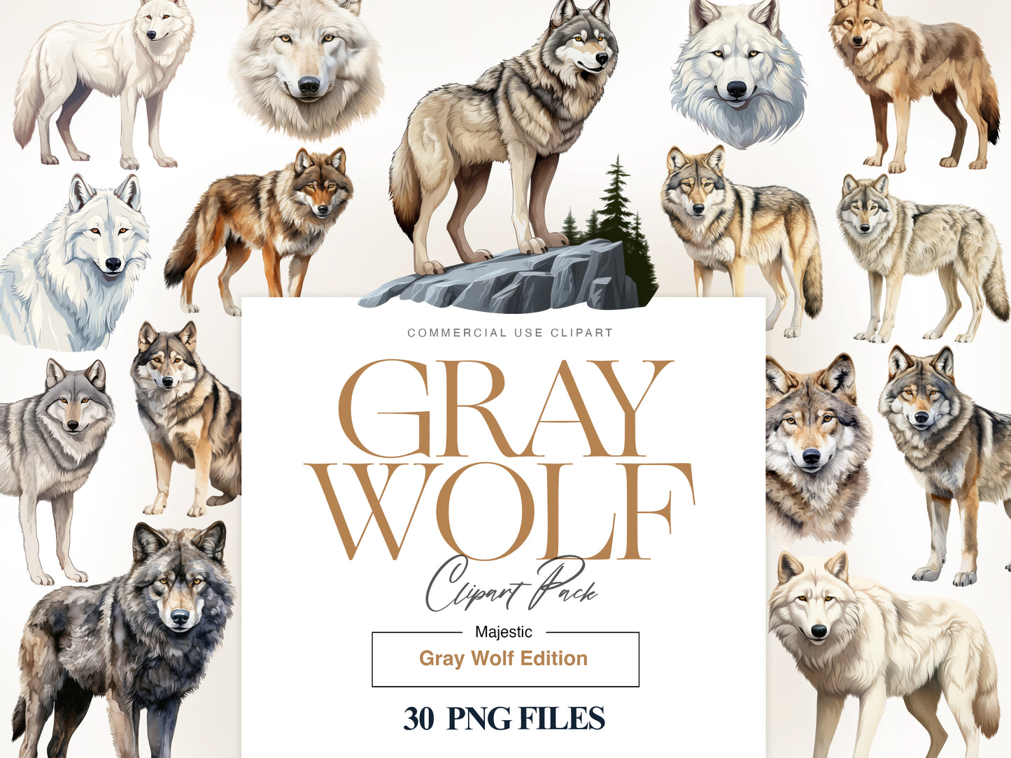 Gray Wolf Clipart