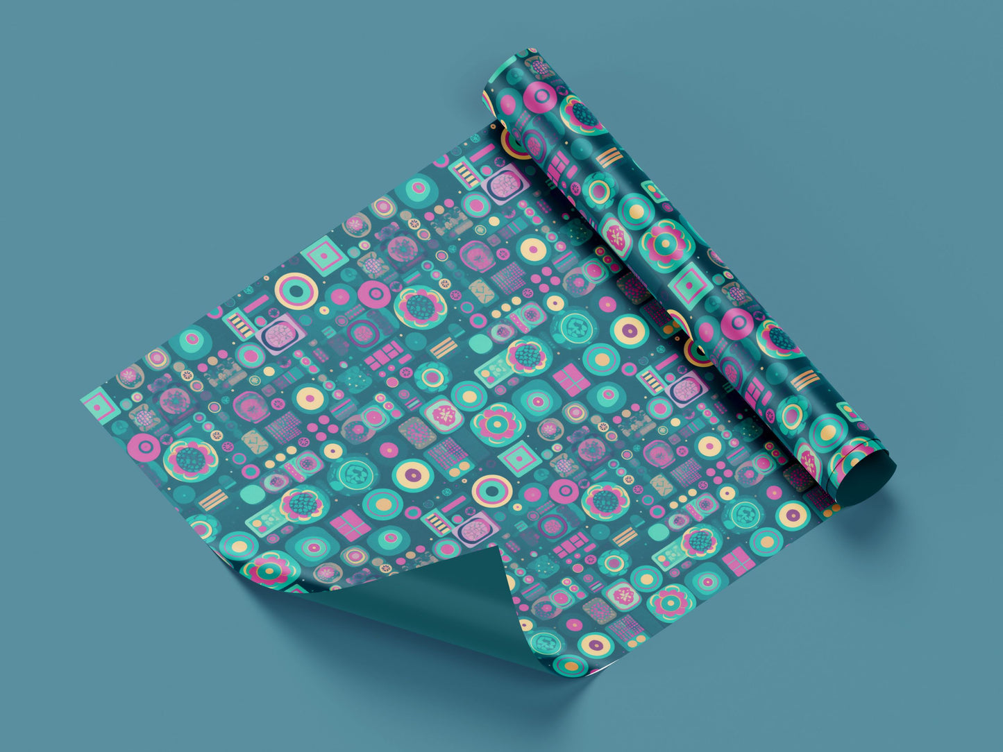 Green and white floral pattern