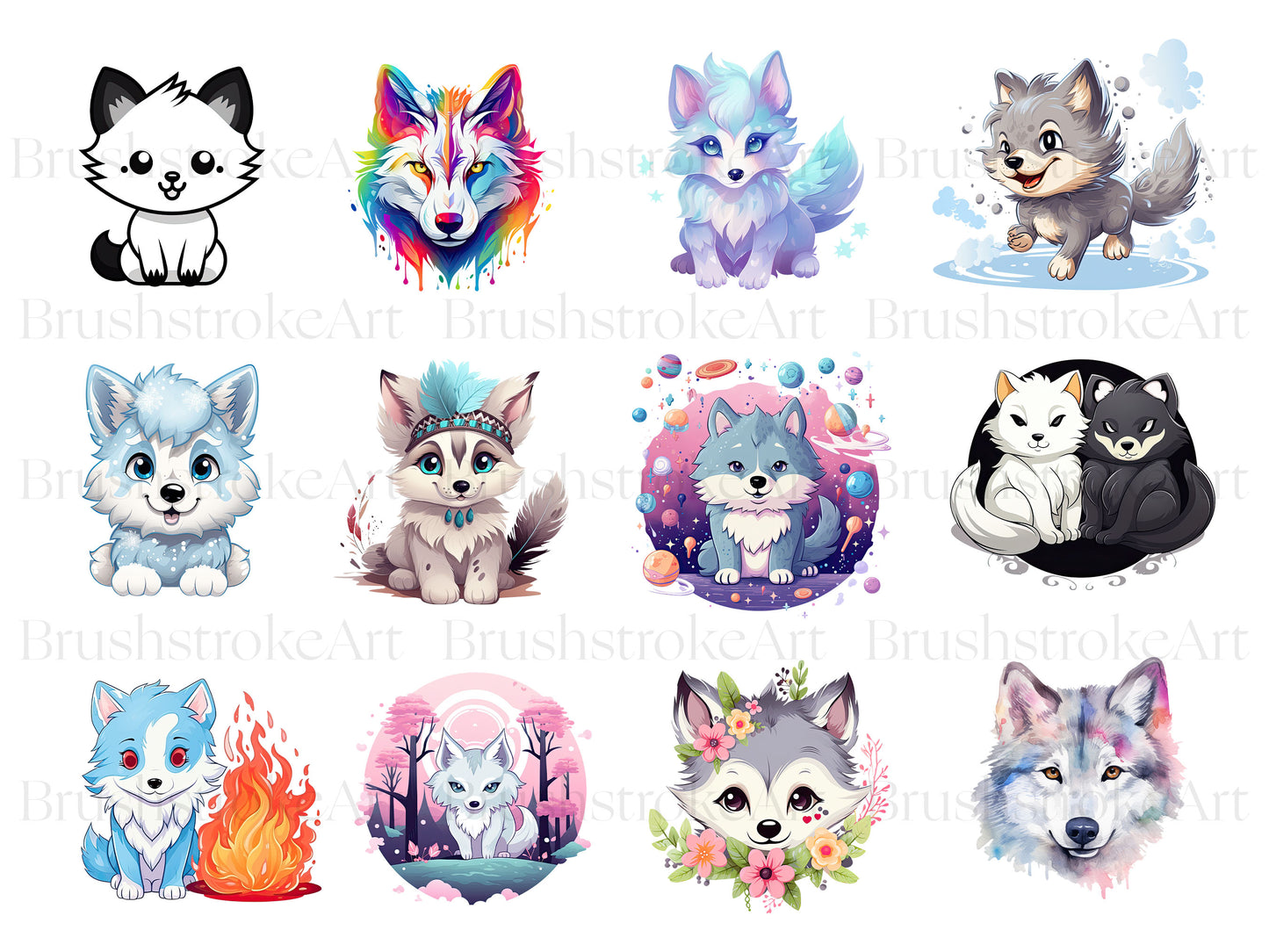 Kawaii Wolf Clipart