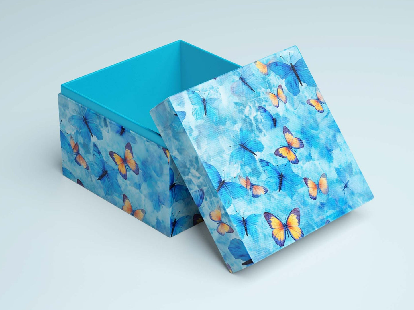 Light blue background
