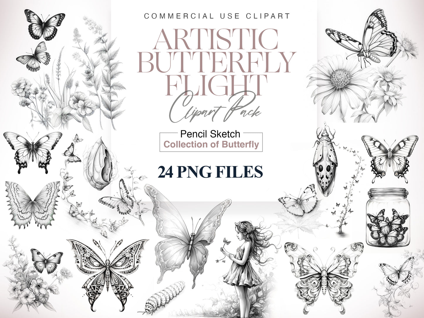Line Art Butterflies