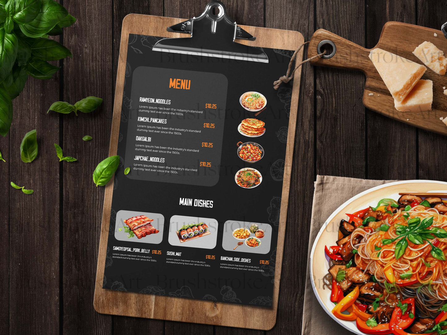 Menu card