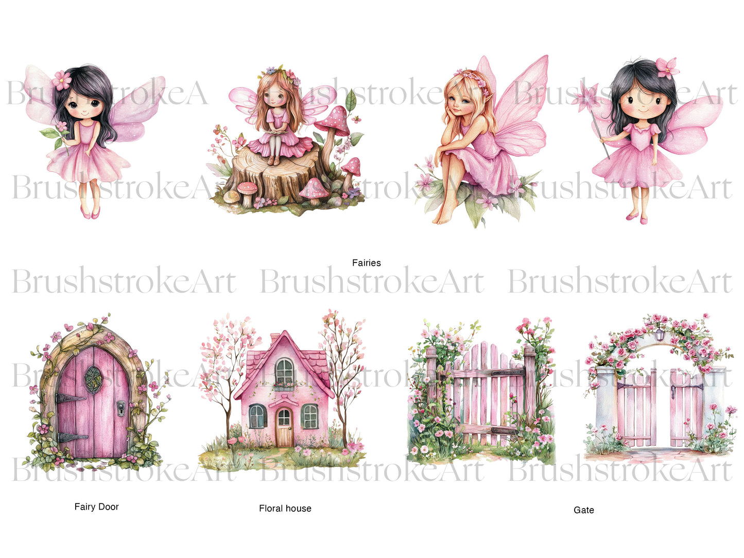 Pink Fairies Clipart