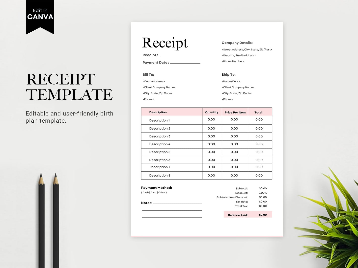 Printable Receipt