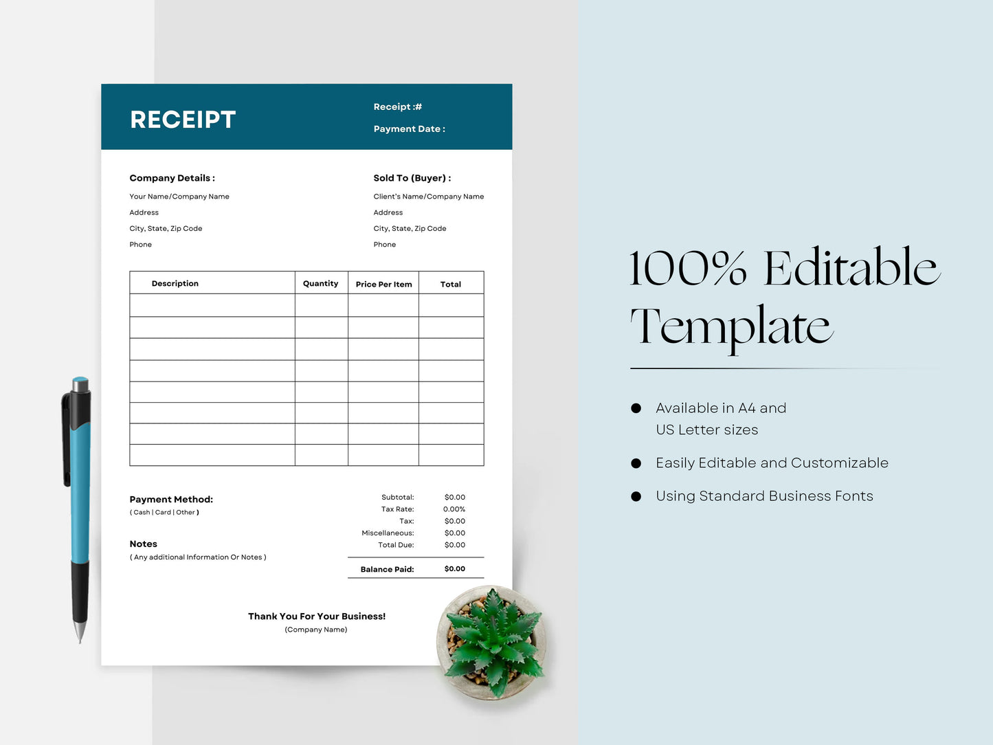 Receipt for Business