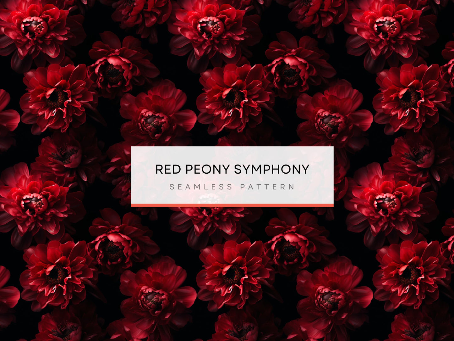 Red peony flower patterns