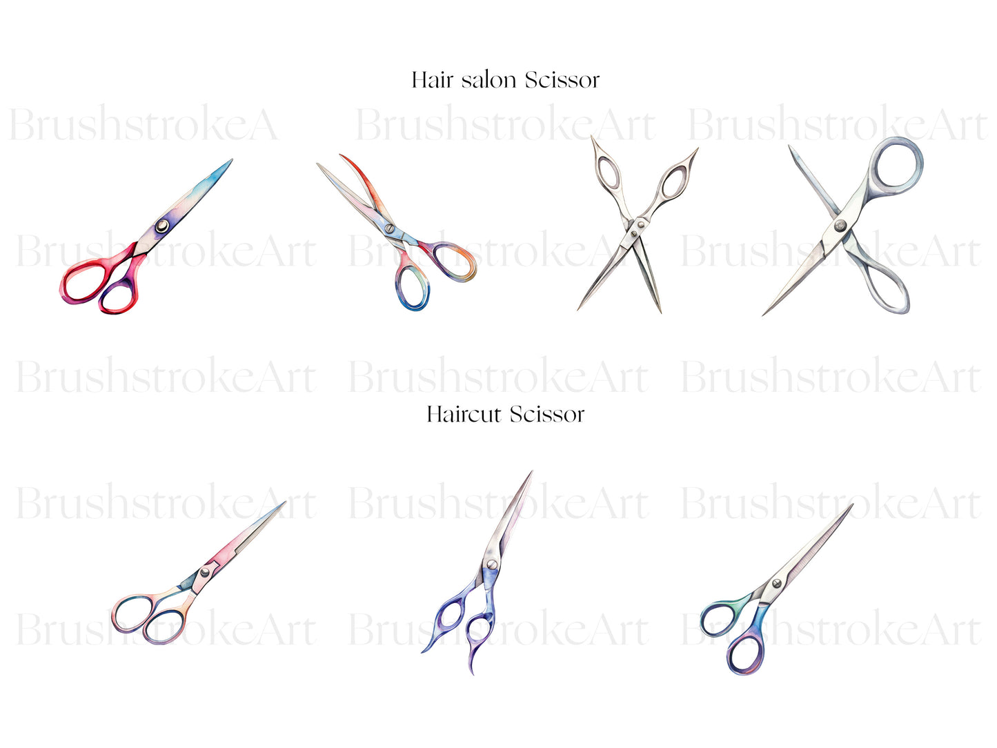 Watercolor Scissors Clipart, Vintage Scissors, Scissors Art