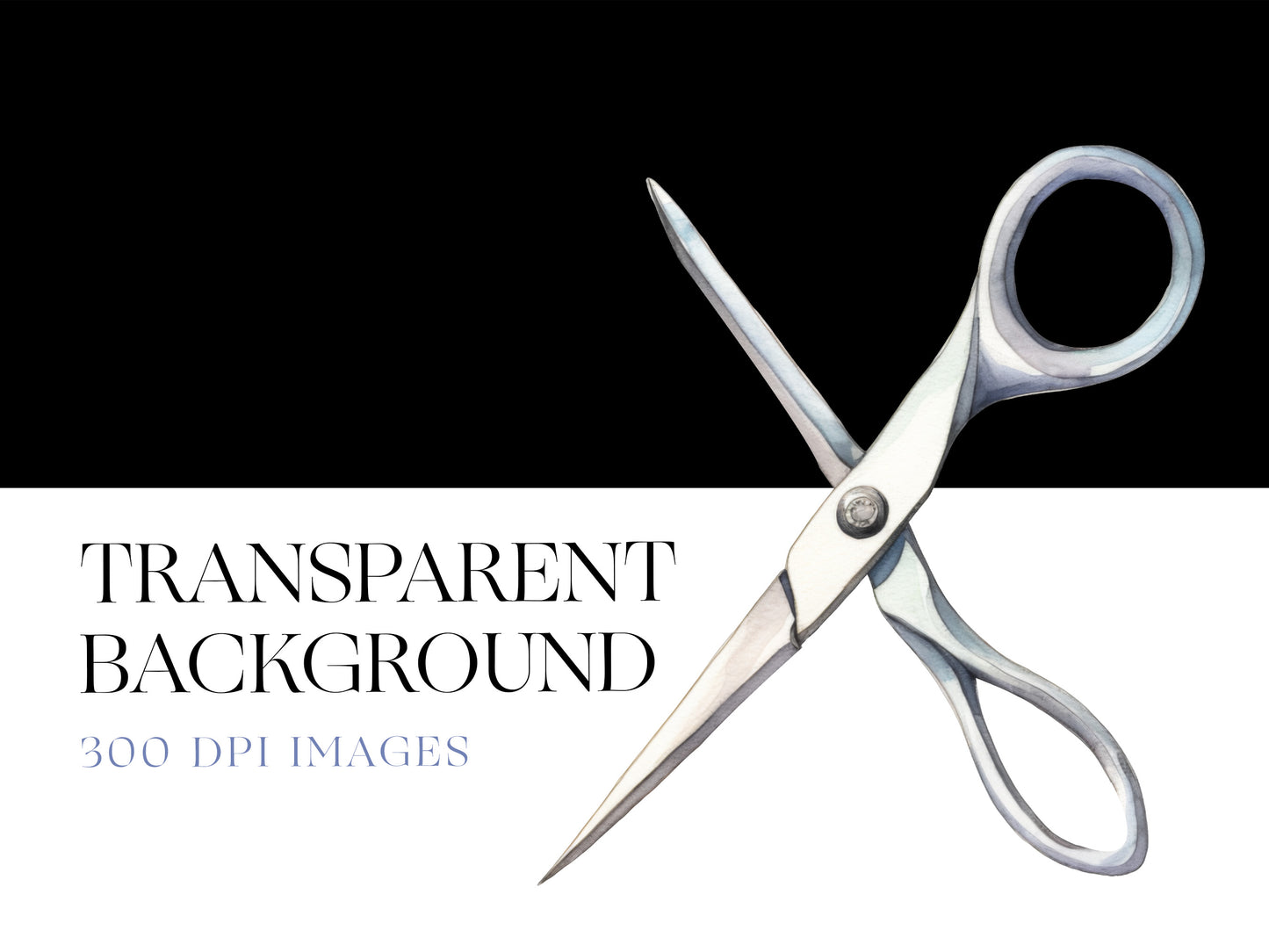 Watercolor Scissors Clipart, Vintage Scissors, Scissors Art