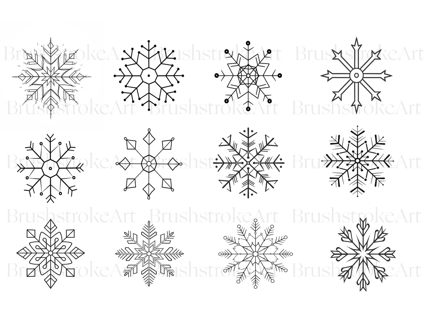 Snowflake Black Line