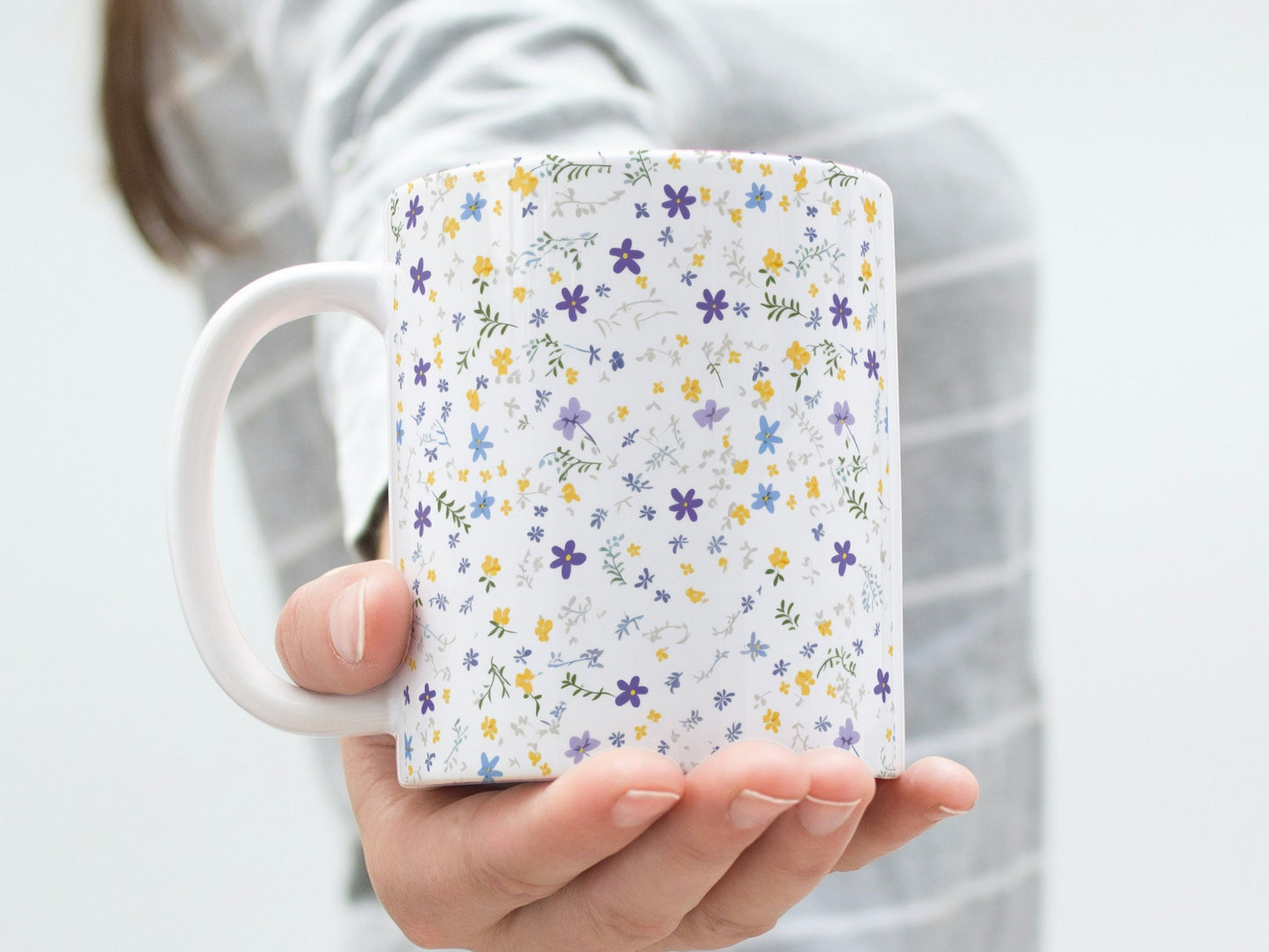 Teal pastel flower pattern