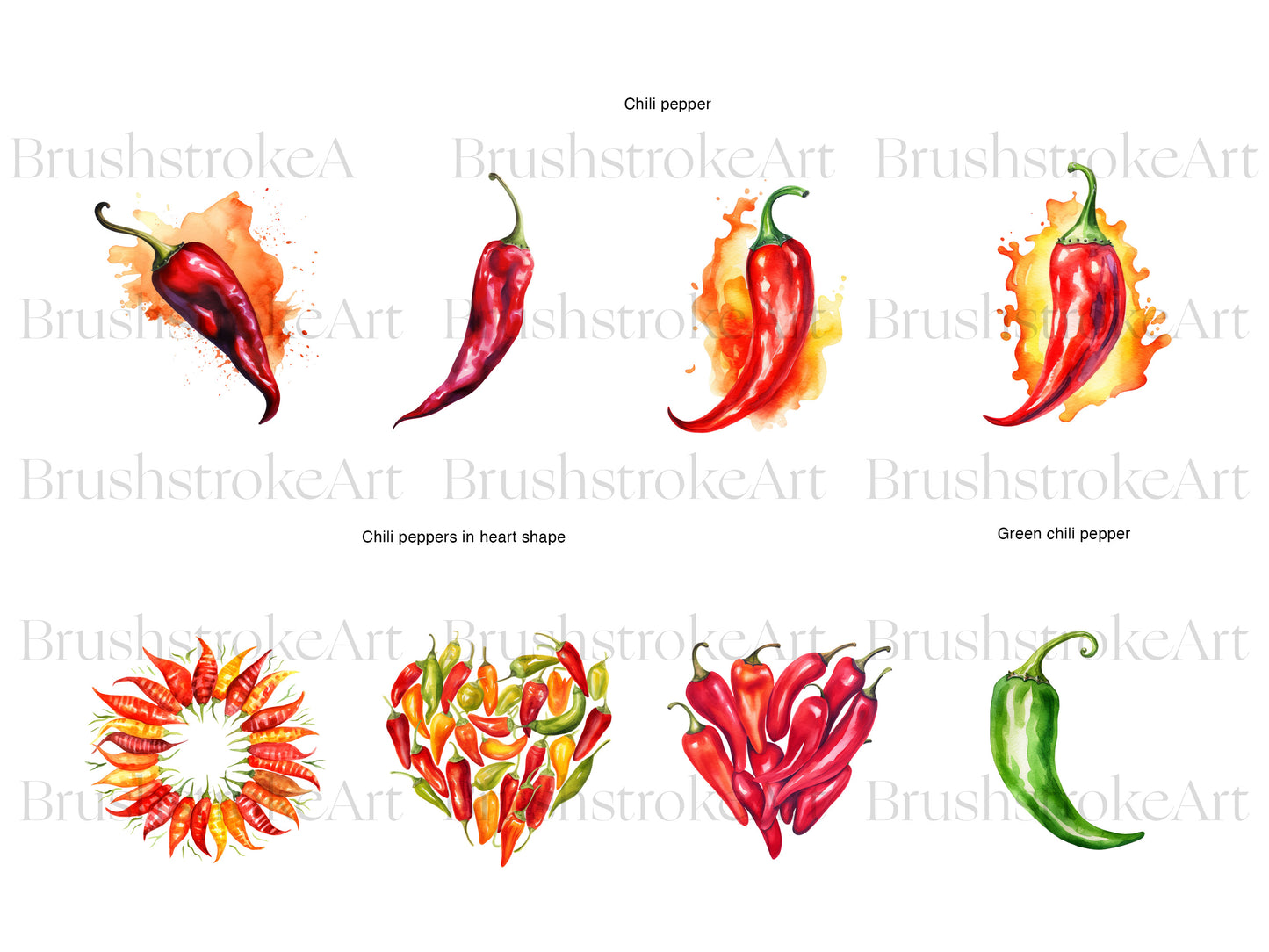 Watercolor Chillies