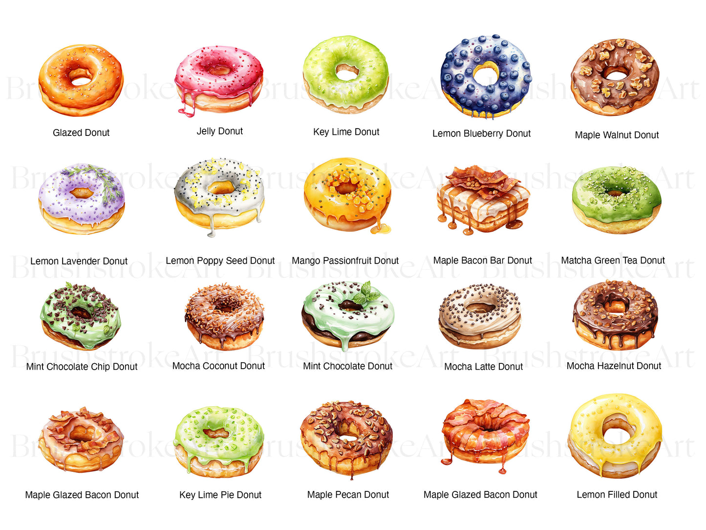 Watercolor donuts