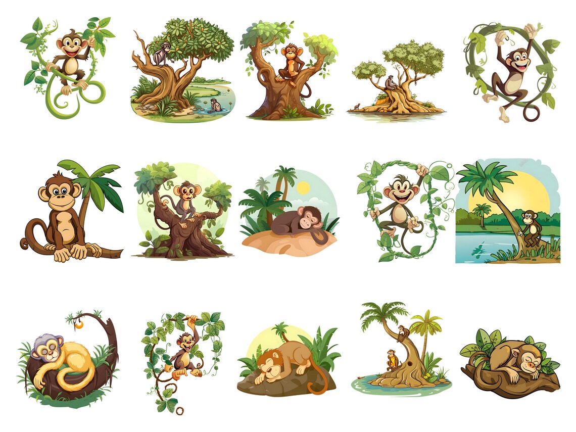 cute monkey clipart