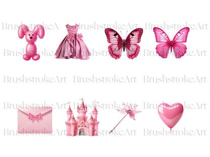 Pink Birthday Clipart, Birthday Balloon, Pink Birthday Cake