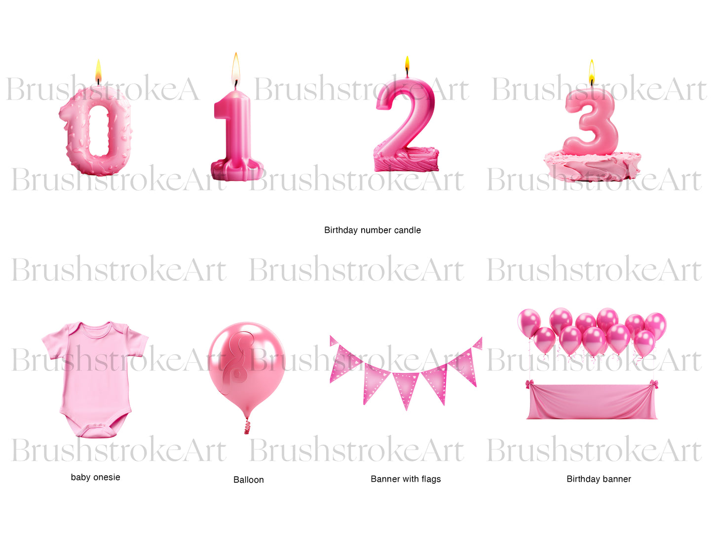 Pink Birthday Clipart, Birthday Balloon, Pink Birthday Cake