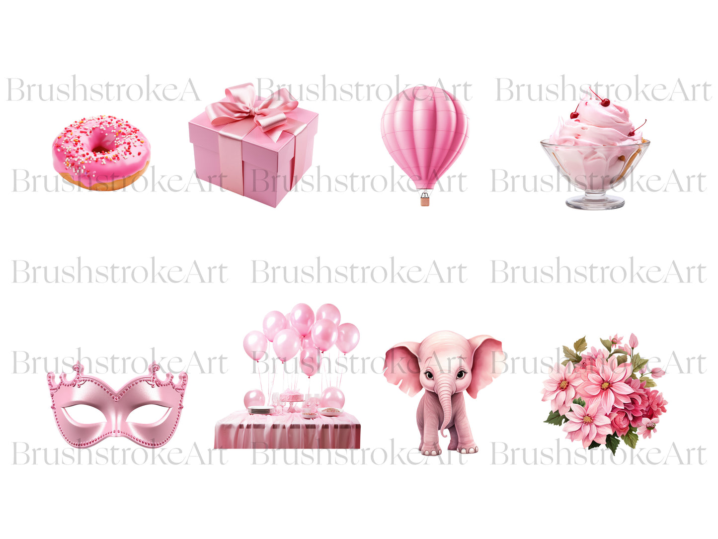 Pink Birthday Clipart, Birthday Balloon, Pink Birthday Cake