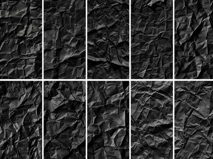 Crumpled black paper texture