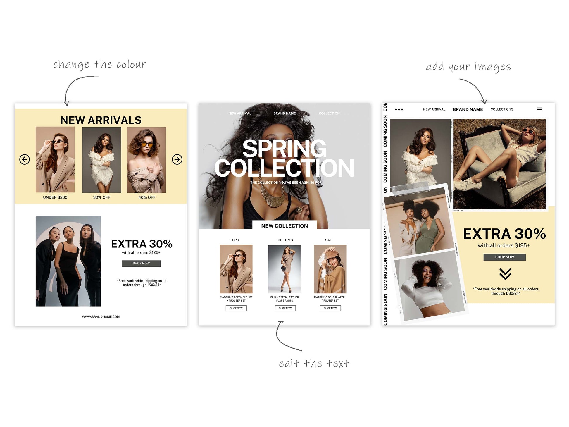 E mail Design Canva for Fashion Website