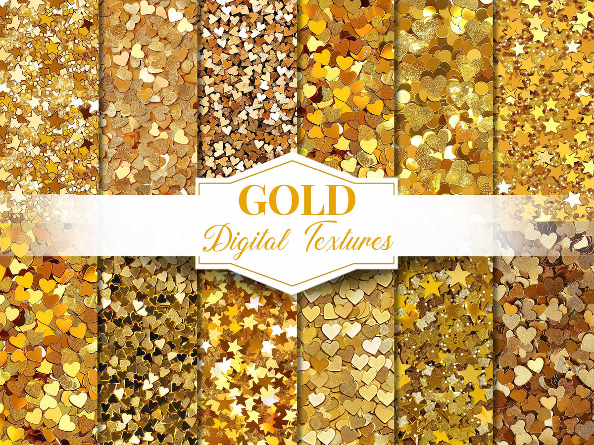 Luxury Gold Glitter, Gold Seamless Gold Textures Digital Paper, Gold B ...