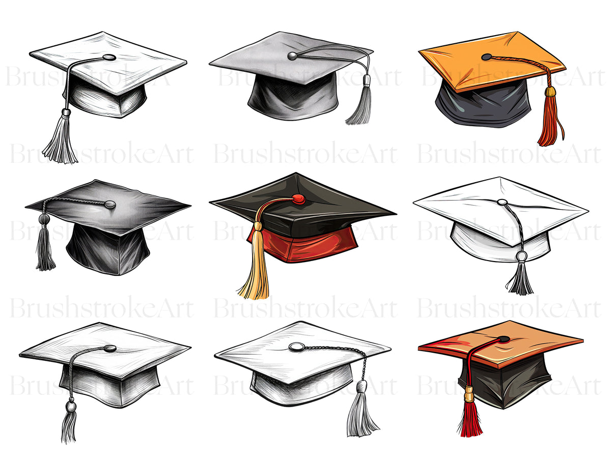Watercolor Graduation Cap Clipart| College| Graduation Hat| Grand Cere ...