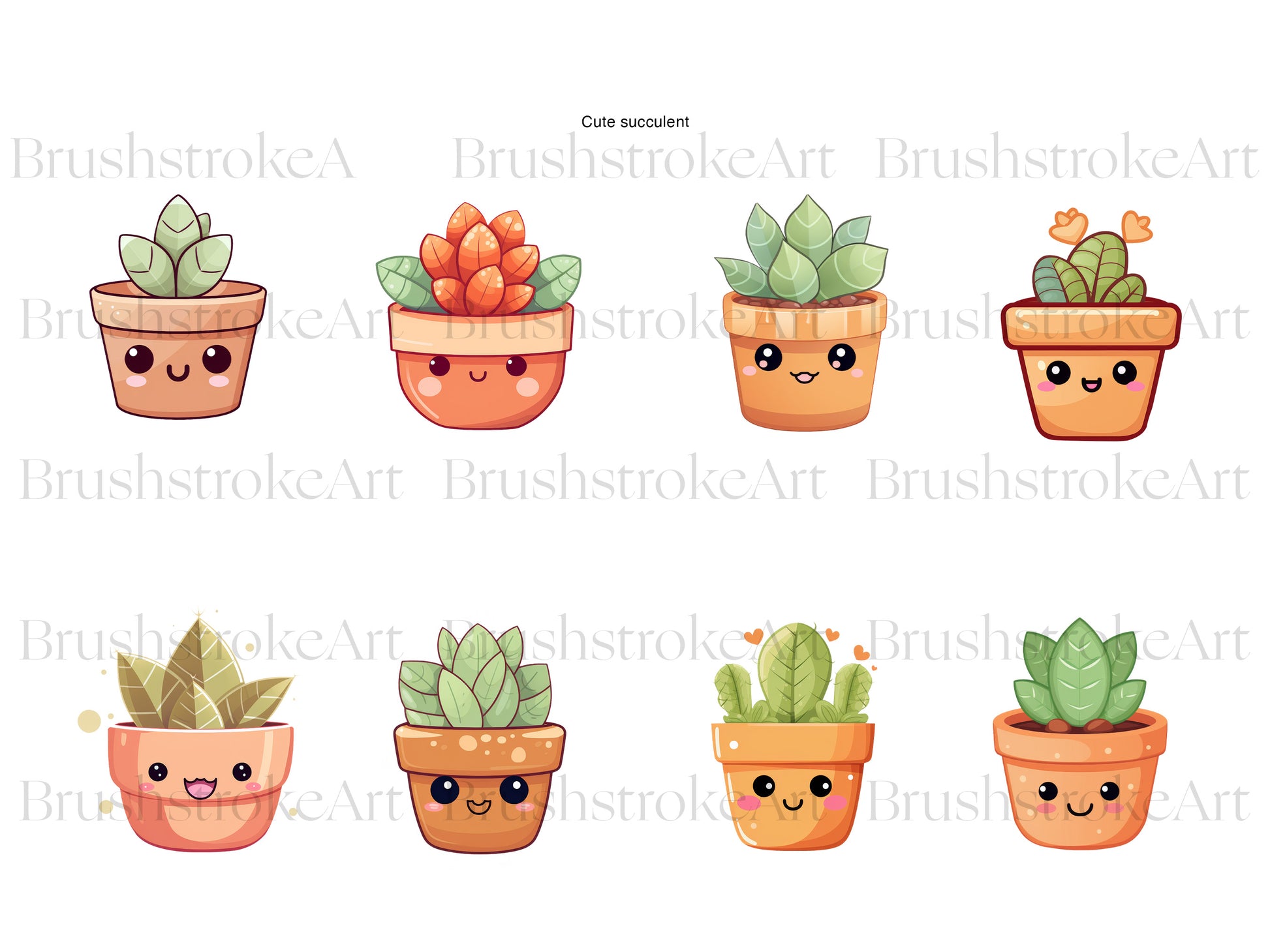 succulent kawaii Cute Plant Clipart, Kawaii Succulents, Cute Cactus, Garden