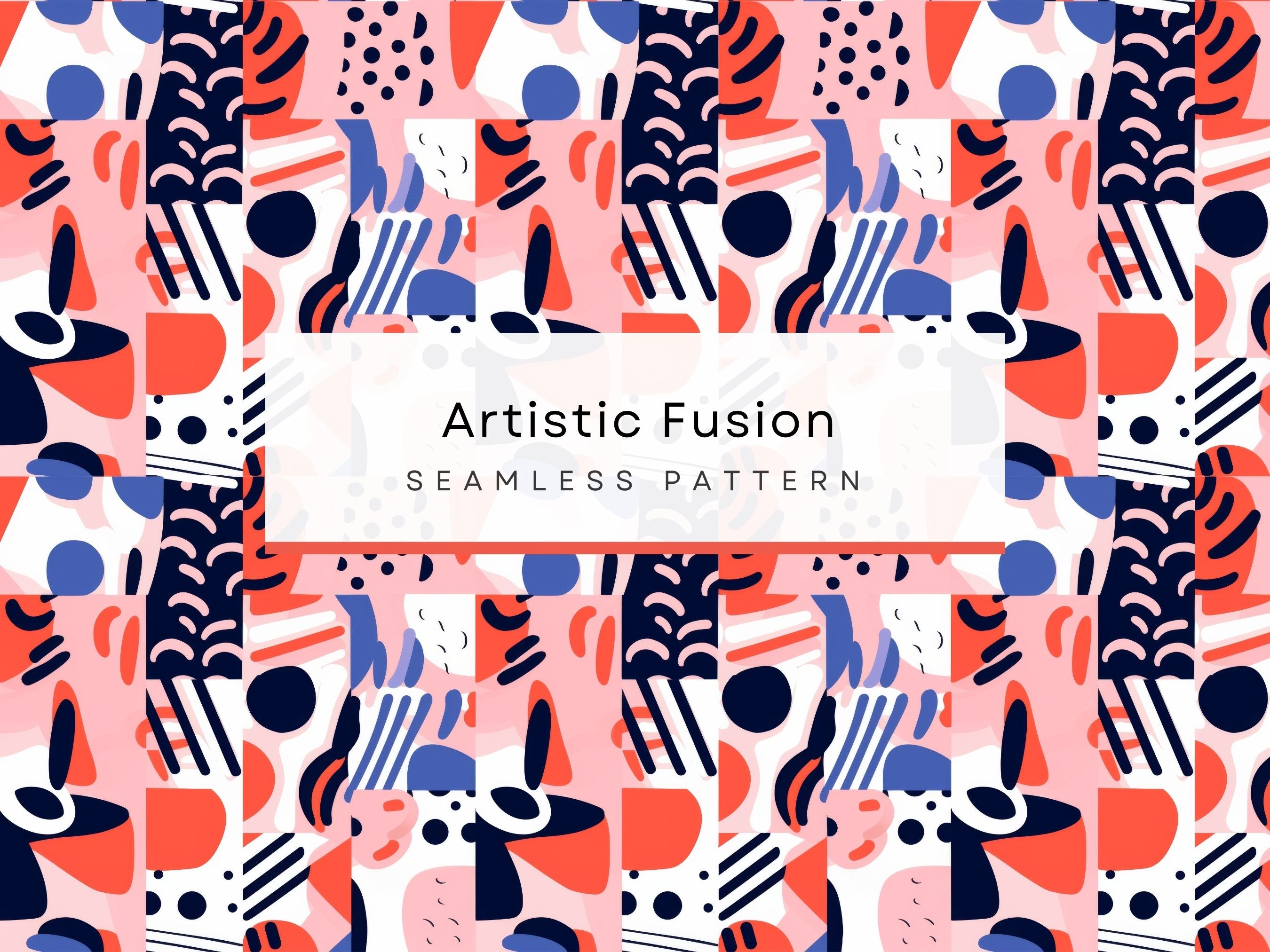 Artistic Fusion Seamless Patterns, Textile Design, Pattern – Clipartset