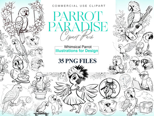 Parrots ilhouette