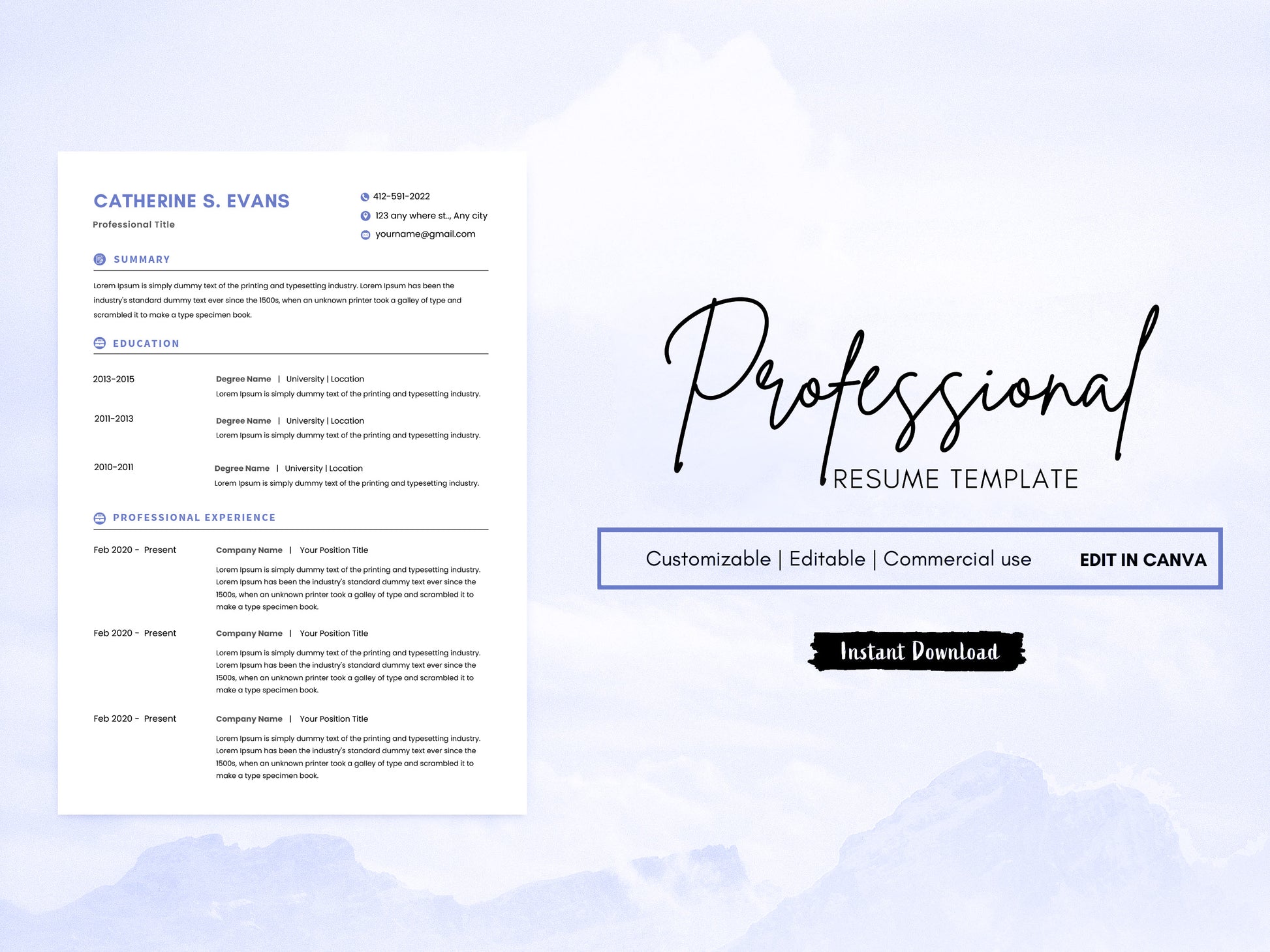 Printable Resume Template