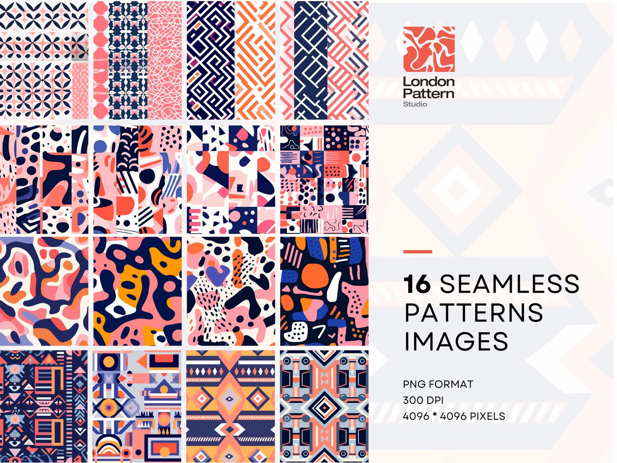 Artistic Fusion Seamless Patterns, Textile Design, Pattern – Clipartset