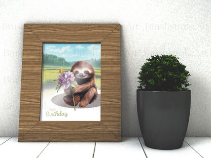 Sloth birthday card