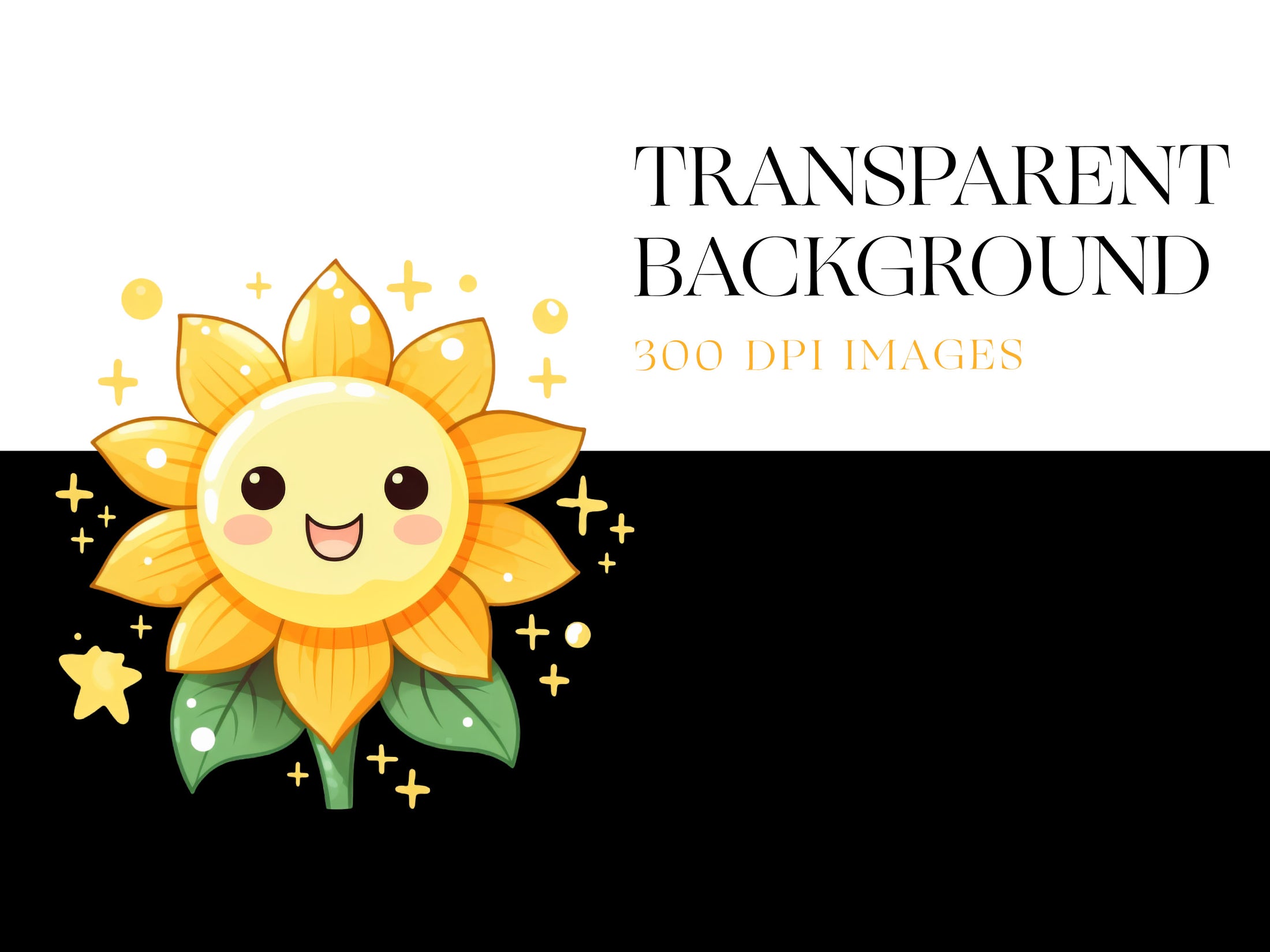 cute-sunflower-clipart-yellow-flowers-spring-sunflowers-clipartset