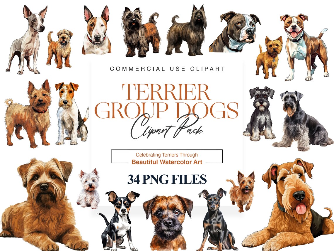 Terrier Dogs Clipart |Dog Breeds| Cute Dog| Terrier Clipart – Clipartset