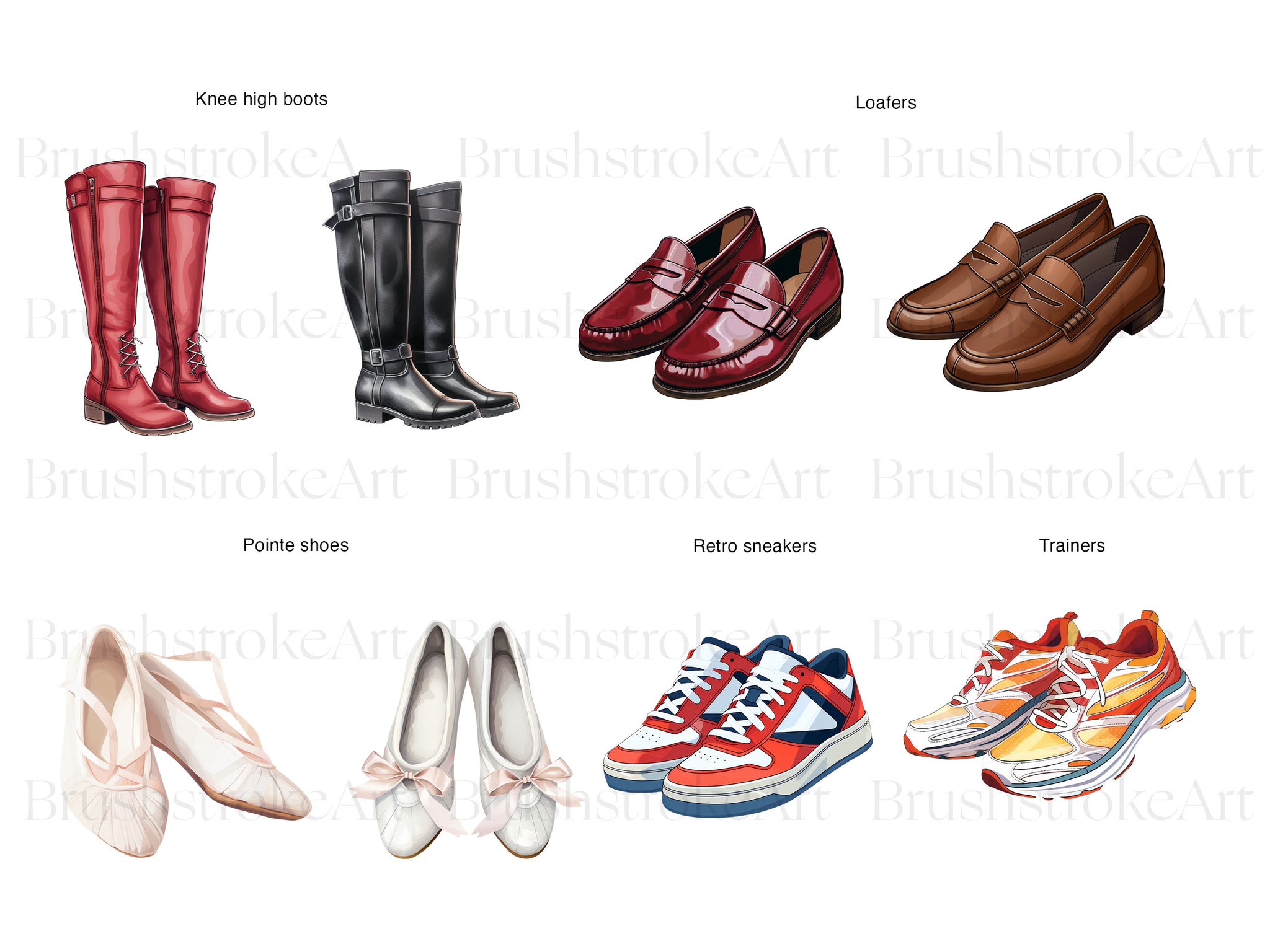Shoe Clipart, Sneaker, Men's Shoes, Boots PNG, High Heels – Clipartset