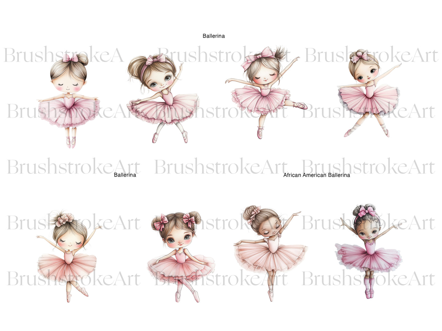 Watercolor Ballerina Clipart, Ballet, Cute Ballerina